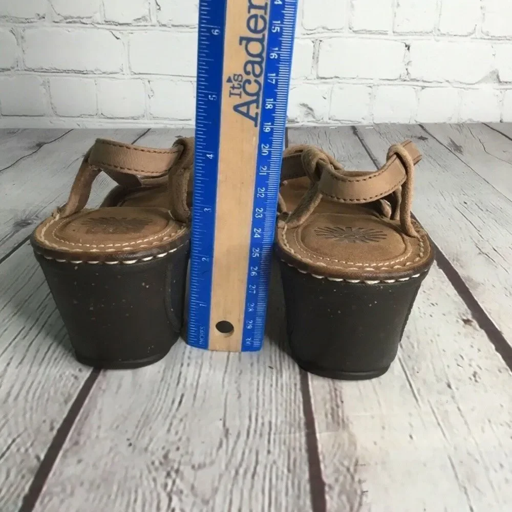 UGG 3146 Strappy Slingback Jute Wedge Sandals Women Size‎ 9 Brown Nubuck/Leather